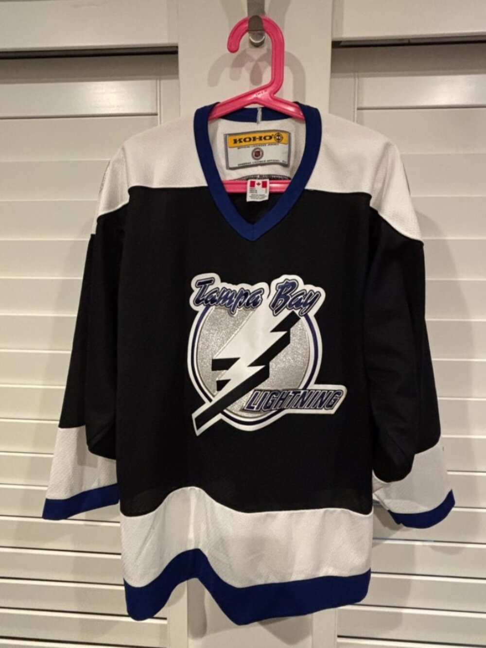 Vintage KOHO Tampa Bay Lightning NHL Hockey Jersey Black White Blue Mens